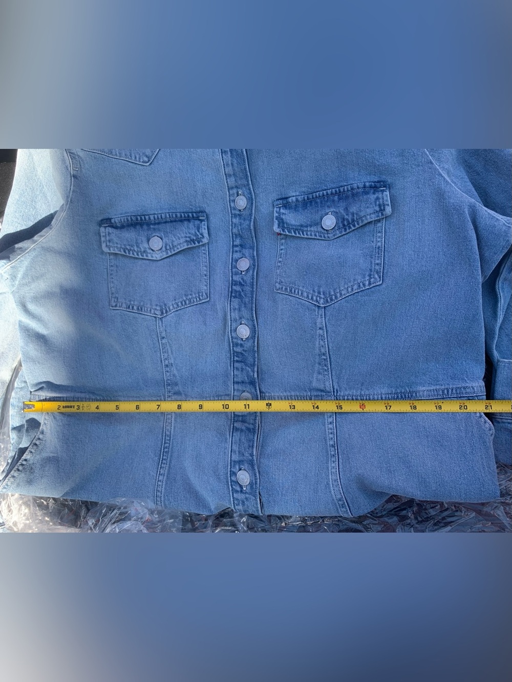 NWT women’s Levi's Light Blue Western Denim Button-Up long sleeve Dress - Picture 12 of 15